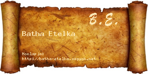 Batha Etelka névjegykártya